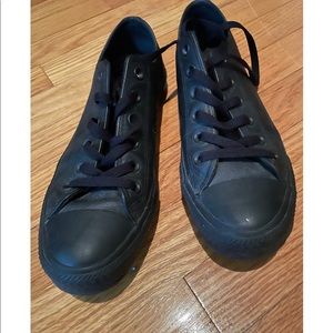 Black leather Converse